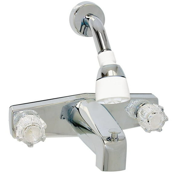 Phoenix Faucets by Valterra PF214348 Two-Handle 8" Tub/Shower Diverter Faucet with Shower Head Kit - Brass, Chrome
