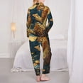 thumbnail image 3 of Bingfone Womens Pajama Sets Leopard Reading Tarot Cards Print,Long Sleeve Loungewear Pajamas Set-XX-Large, 3 of 8