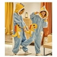 thumbnail image 3 of Unisex Men Women Animal Oneises Couple Pajamas One-piece Pyjamas Winter Coral Fleece Cartoon Homewear Large Size Hooded Jumpsuit, 3 of 6