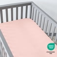 thumbnail image 5 of Bare Home 3 Pack Fitted Sheets - Premium 1800 Collection - Ultra Soft - Crib, Pink Slipper/Lilac/Cloud Grey, 5 of 7