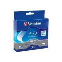 VERBATIM BD-R BRANDED 3pk 25GB/4X WHT JEWEL CS