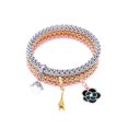 thumbnail image 1 of s Oro Plata para parejas familiares Mujeres Niñas de goteo Hugo Pulseras multicapa, 1 of 4