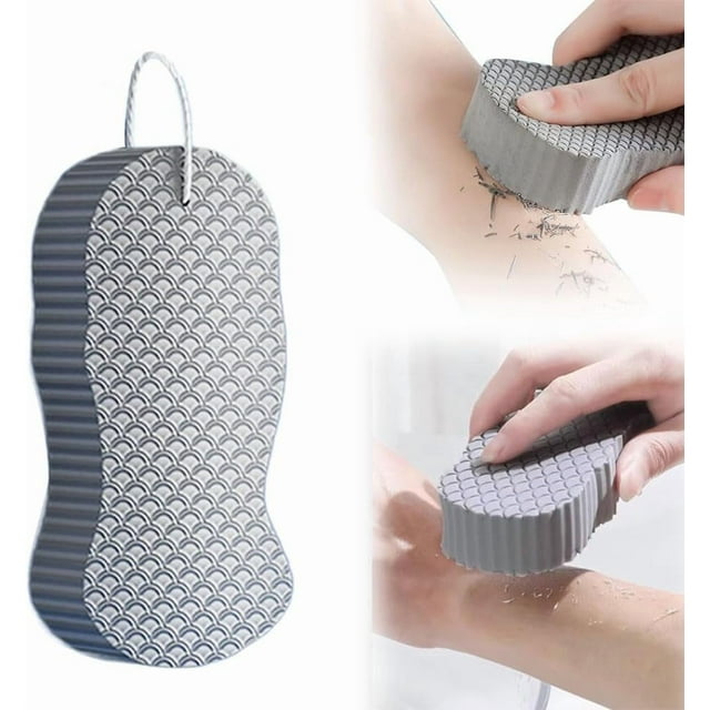 Éponge Exfoliante Magique, Éponge de Bain Réutilisable Super Douce (Gris, 1 Pce)