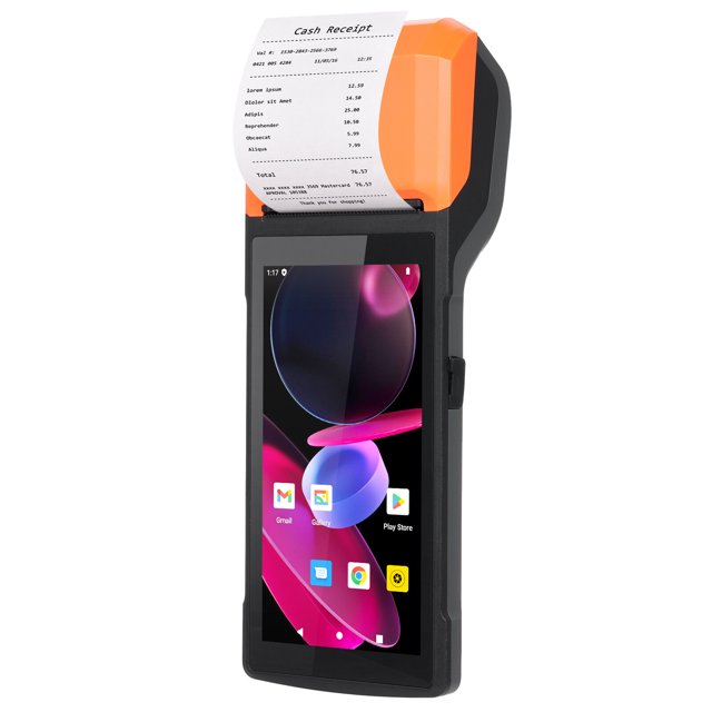 Impresora de recibos POS Android 13,0 de mano, soporte terminal PDA 1D
