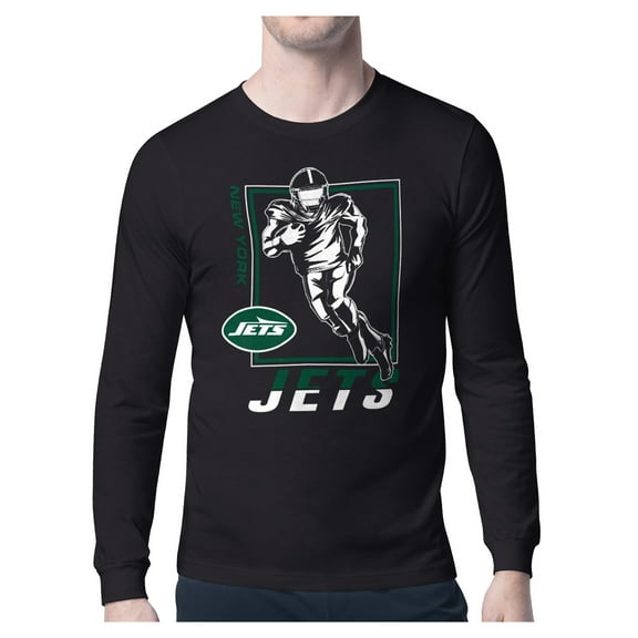 Men's-Starter  Black New York Jets Long Sleeve T-Shirt
