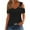Black, variant on Simua Womens Summer Tops V-Neck O Ring Cold Shoulder Tank Tops Casual Short Sleeve T-shirt Blouse