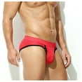thumbnail image 4 of Afuyipoi Men Comforts Brief,Mesh Hollowed Color Block Breathable Soft Underpant Red S, 4 of 4