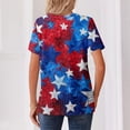 thumbnail image 3 of Iaqnaocc 250 Anniversary Usa Shirt for Women 4th Of July Summer Button Up V Neck Retro T Shirt Patriotic American Flag Stars Plus Size Short Sleeve Tee Tops Dark Blue XXXL, 3 of 3