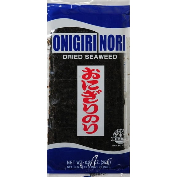Shirakiku Crispy Dried Seaweed Nori for Onigiri, 50 Sheets