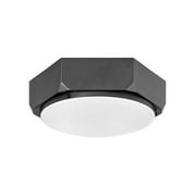 Hinkley 4583BGR Hex - Three Light Medium Flush Mount, Brushed Graphite Finish with Etched Opal Glass