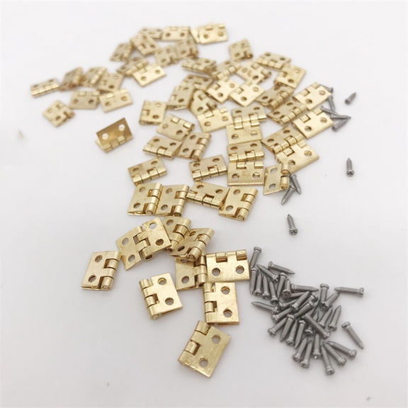 Masteelf 12-Piece Miniature Hinges Set with Assorted Colors for Dollhouse Decorations and Miniature House Accessories