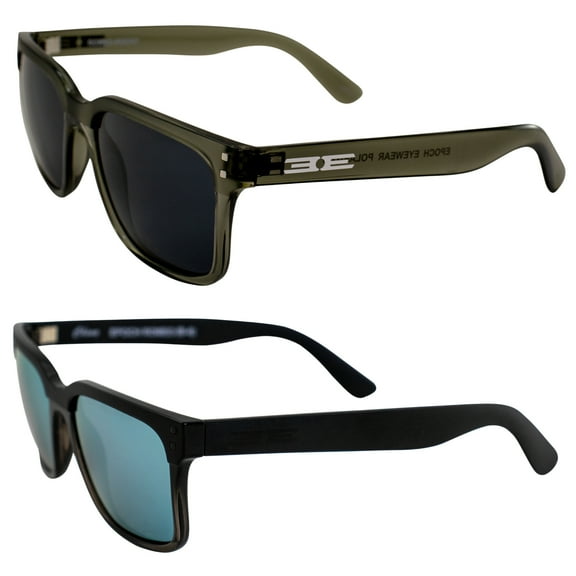 Epoch Eyewear Romeo Polarized Sport Motorcycle Sunglasses 2 Pair Gray & Black Frames w/Hydrophobic Smoke Lenses