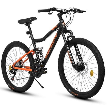 Ambifirner Steel Mountain Bike - 26" Anti-Slip Tires, 20-Min Quick Assembly & Dual Suspension, Urban Cycling Commuter Bike for Women, Black