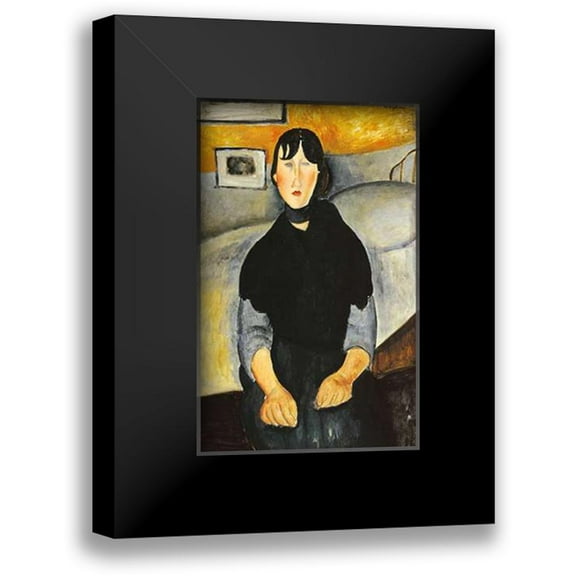 Modigliani, Amedeo 10x14 Black Modern Framed Museum Art Print Titled - Young Woman Of The People