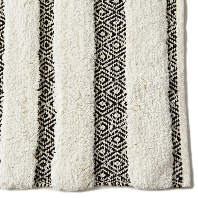 Striped Bath Rug White/Black - Opalhouse™