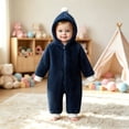 thumbnail image 2 of WhouRiu Baby Boys Casual Zip Up Romper Fall Winter Long Sleeve Solid Color Cute Warm Onesies 6-24 Months, 2 of 5
