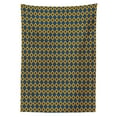 thumbnail image 3 of Ambesonne Vintage Tablecloth Rectangular Table Cover, Squares Chain Mesh Tile, 60"x90", Dark Blue Orange, 3 of 4