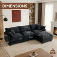 thumbnail image 3 of CKEASEAN Chenille Modular Sectional Sofa with Movable Ottoman, 102" Comfy L Shaped Cloud Sectional Couch, Deep Seat Convertible 3-Seater Couches for Living Room, Apartment, Easy Assembly, 3 of 21