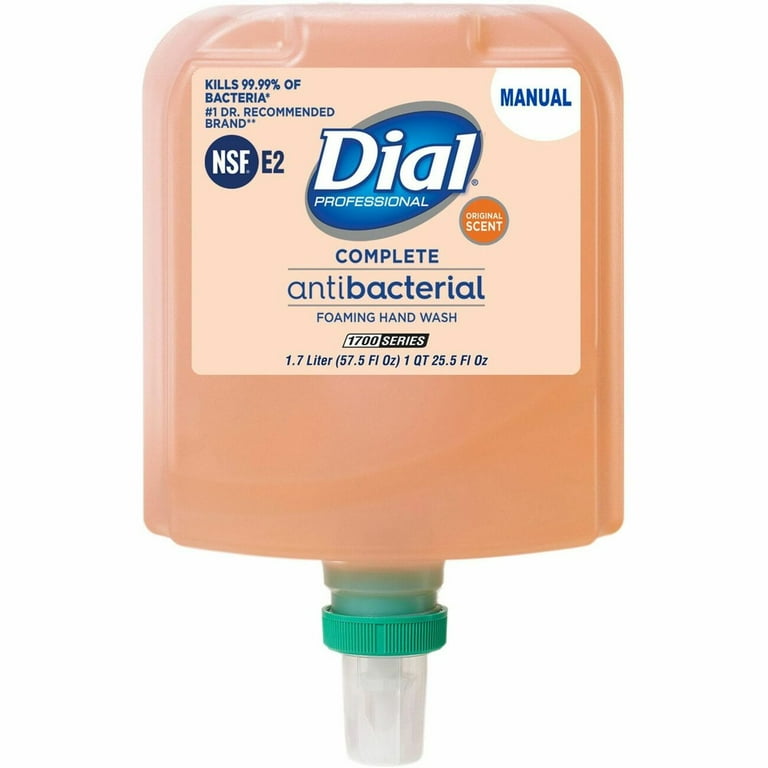 Antibacterial Foaming Hand Wash Refill for Dial 1700 V Dispenser, Original, 1.7 L, 3/Carton Antibacterial Foaming Hand Wash Refill for Dial 1700 V Dispenser, Original, 1.7 L, 3/Carton