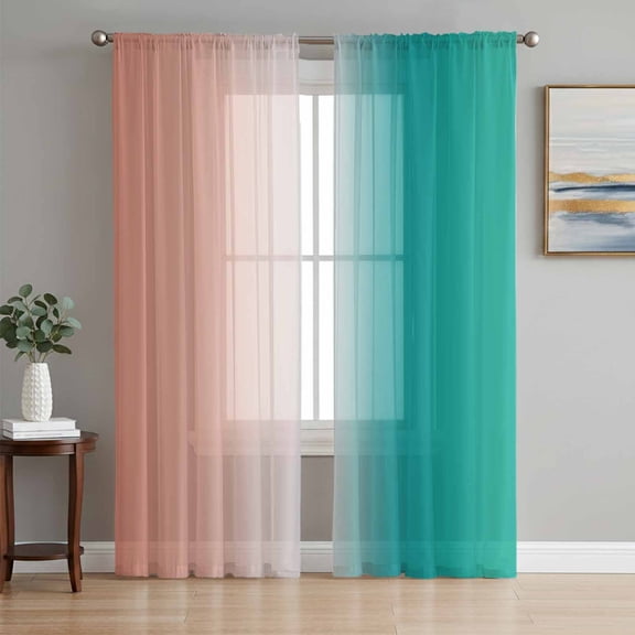 Sheer Curtains 108 Inches Long, Light Filtering Window Curtains for Living Room/Bedroom, Rod Pocket Voile Sheer Curtain Drapes, 52"W x 108"L, 2 Panels