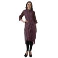 thumbnail image 3 of Moomaya Printed Mandarin Collar Knee Length Tunic Kurti For Women Clothing Wear, 3 of 6