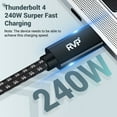 thumbnail image 5 of RVP+ USB4 Thunderbolt 4 Cable 240w, 40Gbps 8K Video Fast Charging USB-C to USB-C Cable - Black (RVP-TH100-BK-3FT), 5 of 8
