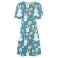 thumbnail image 3 of Nuoqisi Easter Dresses for Womens Summer Elegant Midi Dresses Short Sleeve Round Neck Loose Fitted A-Line Dress 2026, 3 of 5