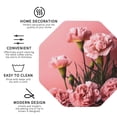 thumbnail image 3 of Vsdgher Delicate Pink Carnations A Leather Coasters for Drinks, Durable Drink Coasters 4 Set for Tabletop Protection, Luxurious Home Décor and Housewarming Gift-Octagon, 3 of 6