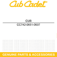 thumbnail image 5 of CUB CADET 742-0651-0637 Black 27.56" Blade 1027 CYB Lawn Mowers Tractors, 5 of 8