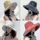 thumbnail image 2 of K34 Women's Hat Bucket Hat Fashion Panama Anti-uv Summer Hat Big Brim Hat Double-sided Fisherman Hat, 2 of 4