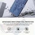 thumbnail image 4 of Case For iPhone 13 Pro Max Butterfly Flower Multi-card Holder Zipper Wallet With Lanyard Magnetic Clasp Flip Stand Leather Phone Case,Blue,For iPhone 13 Pro Max, 4 of 9