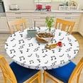 thumbnail image 6 of Music Note Round Table Cloth Cover Melody Singing Song Clef Tunes Black and White Notes Tablecloth for Indoor Outdoor Picnic Party Fit for 40"-44" Round Tables, 6 of 6