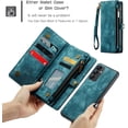 thumbnail image 3 of Phone Case for Samsung Galaxy A14 5G Zipper Wallet Detachable Cover with Tempered Glass Screen Protector and Leather Flip Credit Cash Card Holder Cell Accessories A 14 4G 14A G5 Women Men Blue, 3 of 14