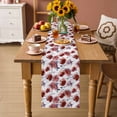 thumbnail image 2 of Red Floral Table Runner 36 Inches, Vintage Cornflower Leaves Rustic Plants Bed Runner Dresser Scarves Tabletop for Indoor Outdoor Parties/Ceremony/Banquet, 13"x 36", 2 of 9