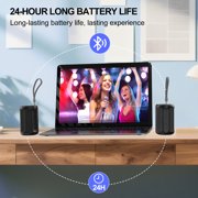 Jierben Waterproof Speaker, 12W Portable Bluetooth Speaker, LED Lights, Portable Outdoor Wireless Speaker for Shower, Beach, Travel, Gift Ideas, Gray