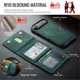 thumbnail image 5 of Case For IPhone Air Funda Protectora RFID de 6,5" con Ranuras para 7 Tarjetas Magsafe, Soporte 2 en 1, Funda Protectora de Cuero Desmontable a Prueba de Golpes, Verde, For IPhone Air, 5 of 7