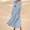Sky Blue, variant on AOOCHASLIY Miss Dress Fall Clothes Women Fashion Long Sleeve Solid Cotton Linen Round Neck Pocket Dress