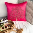 thumbnail image 3 of The HomeCentric Pillow Cases, Fuchsia Pink Pillows Cover, Beaded Tree Pillow Covers, Pack of 2, 14x14 inch (35x35 cm) Pillow Case, Square Silk Pillows Cover, Floral Decorative - Fuchsia Tree Of Life, 3 of 12
