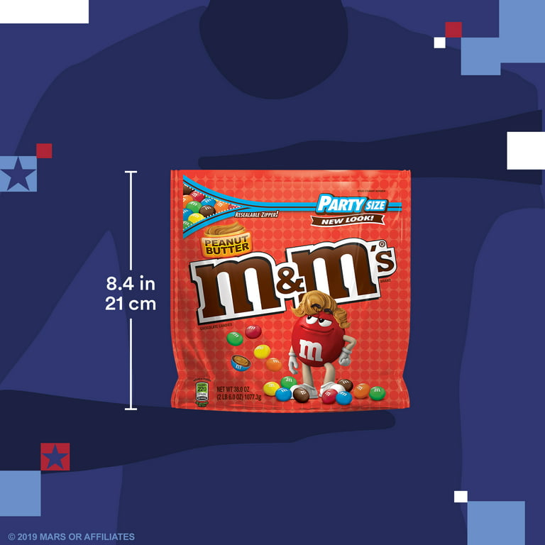 M&M's, Peanut Butter Chocolate Candy, Party Size, 38 Ounce 