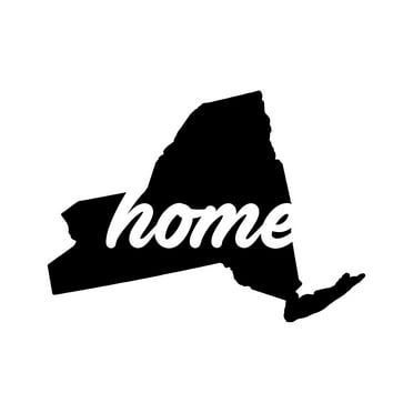 New York Home Sticker Decal Die Cut - Self Adhesive Vinyl - Weatherproof - Made in USA - Many Color and Sizes - state shaped ny love