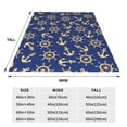 thumbnail image 3 of Bingfone Anchors and Nautical Print Flannel Fleece Blanket Throw Blanket for Bed,Sofa,Couch,Travel,Camping(80"x60" ), 3 of 8