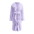 thumbnail image 4 of Ccpelsie Womens Robe Plush Fleece Long Bath Robe for Women Fluffy Soft Women's Fall Winter Bathrobe with Pockets(Purple,M), 4 of 8
