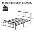thumbnail image 2 of Metal Platform Bed Frame with Headboard and Footboard, Full Size Heavy Duty Steel Slat Mattress Foundation with Storage, No Box Spring Needed, Tool-Free Easy Assembly, Black, 2 of 7