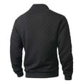 thumbnail image 6 of LNWUY Men's Quilted Sweatshirts Casual Long Sleeve Outdoor Stand Collar Pullover Checkered Zipper Sweatshirt Jacket Black XXL, 6 of 9