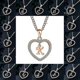 thumbnail image 3 of Collar con colgante de corazón de circonita cúbica con inicial de 26 letras del alfabeto de la A a la Z para mujer M---Código de modelo 29159, 3 of 4