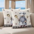 thumbnail image 5 of 26x26 Pillow Covers Set of 2, Black White Vintage Gnomes Square Throw Pillow Covers for Couch/Sofa/Living Room, Checkered Retro Art Rustic Decorative Soft Pillowcases for Couch Throw Pillows, 5 of 9