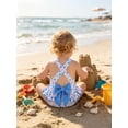 thumbnail image 4 of Happy Town Toddler Baby Girl Beach Bathing Suit Floral Sleeveless One-Piece Swimsuit With Bowknot, 4 of 9