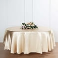 thumbnail image 2 of Efavormart 120 Inch Satin Round Tablecloth, Washable Linen Table Cover, Decorative Silky Fabric for Wedding, Party, Banquet Events - Beige, 2 of 10