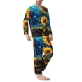 thumbnail image 2 of Hirioo Vintage Starry Sky Sunflower for Men's Pajama Sets 2 Piece Pjs Men's Long-Sleeved Pajama Set Button Down Sleepwear,S-XXL-Large, 2 of 7