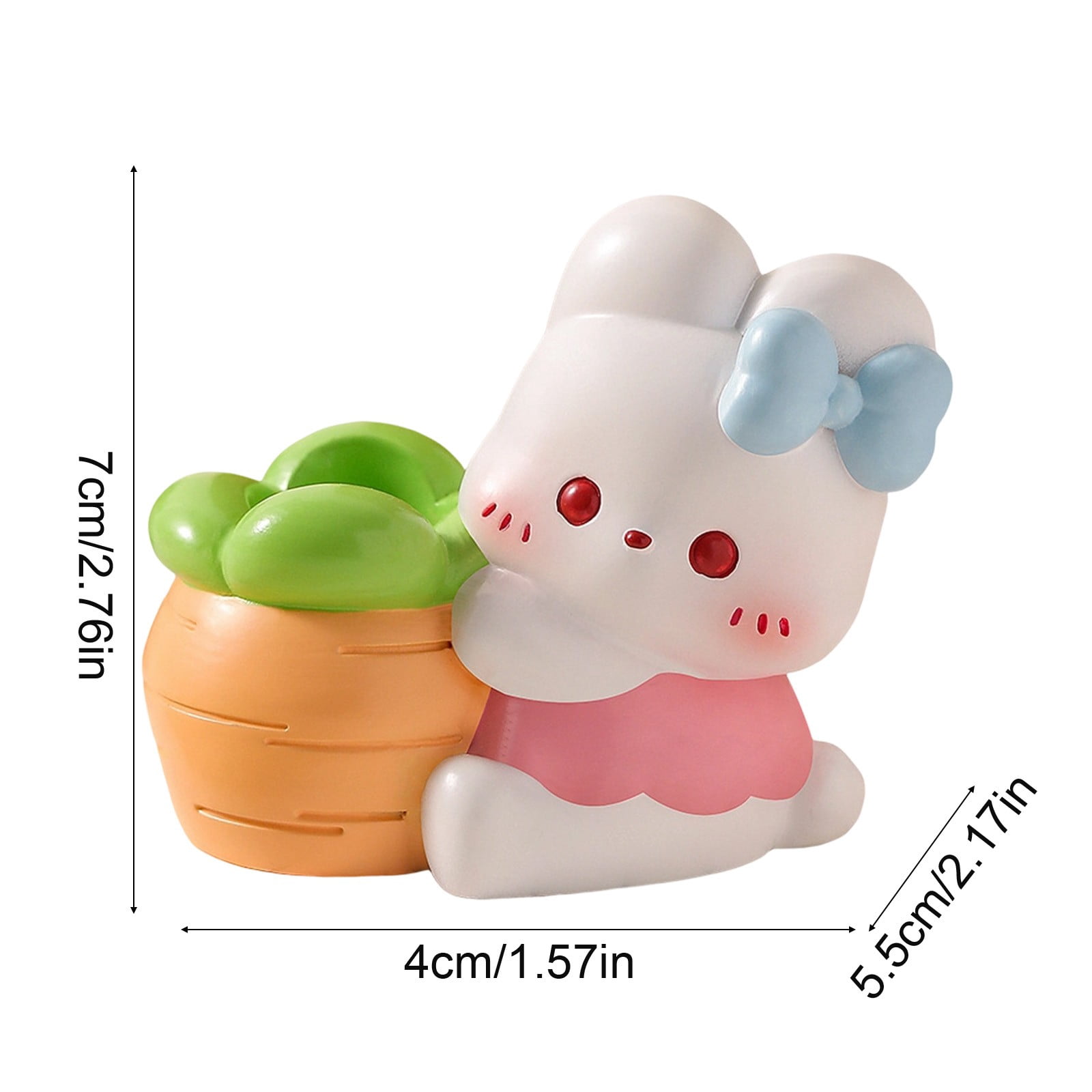 Yunuuuoa 5 Packs Resin Rabbit Pen Holder Desktop Organizer Cute Animal Decor Stationery Accessory for Office Desk Study Table Writing Utensil Holder Gift